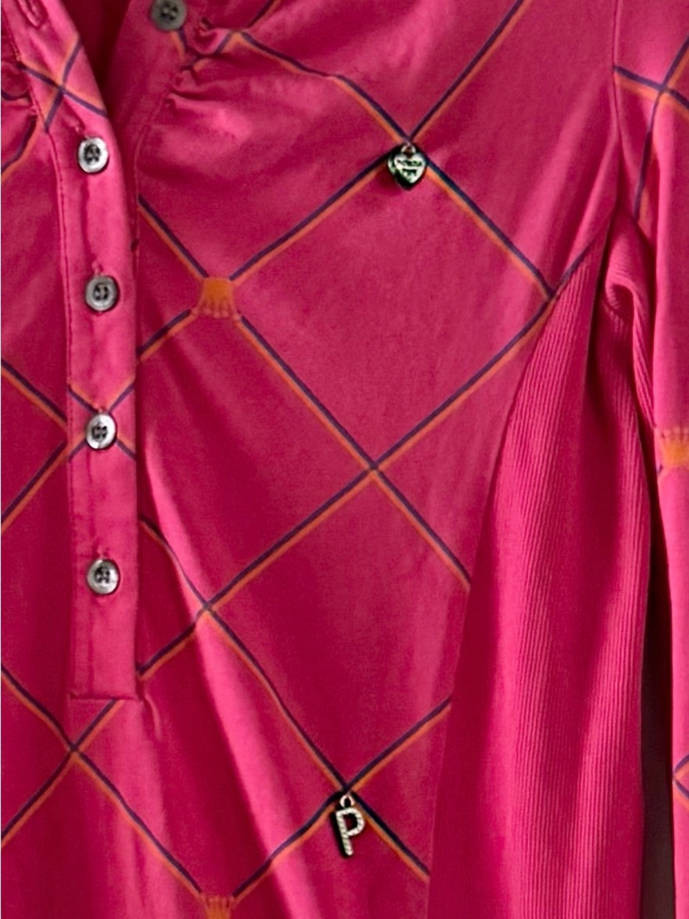 PATRICIA PEPE CHARM SCATTERED PINK ORANGE NAVY MIDI DRESS SZ 2 - Picture 6 of 10